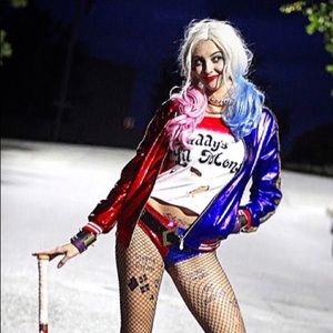 HARLEY QUINN jacket, belt, glove, choker
